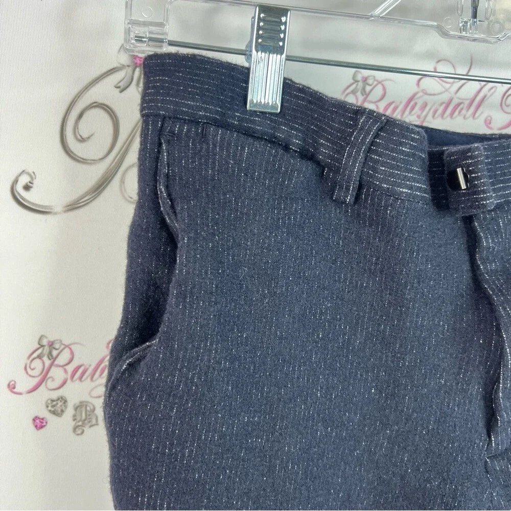Banana Republic cropped pants slim fit blue white striped linen Pants Italy